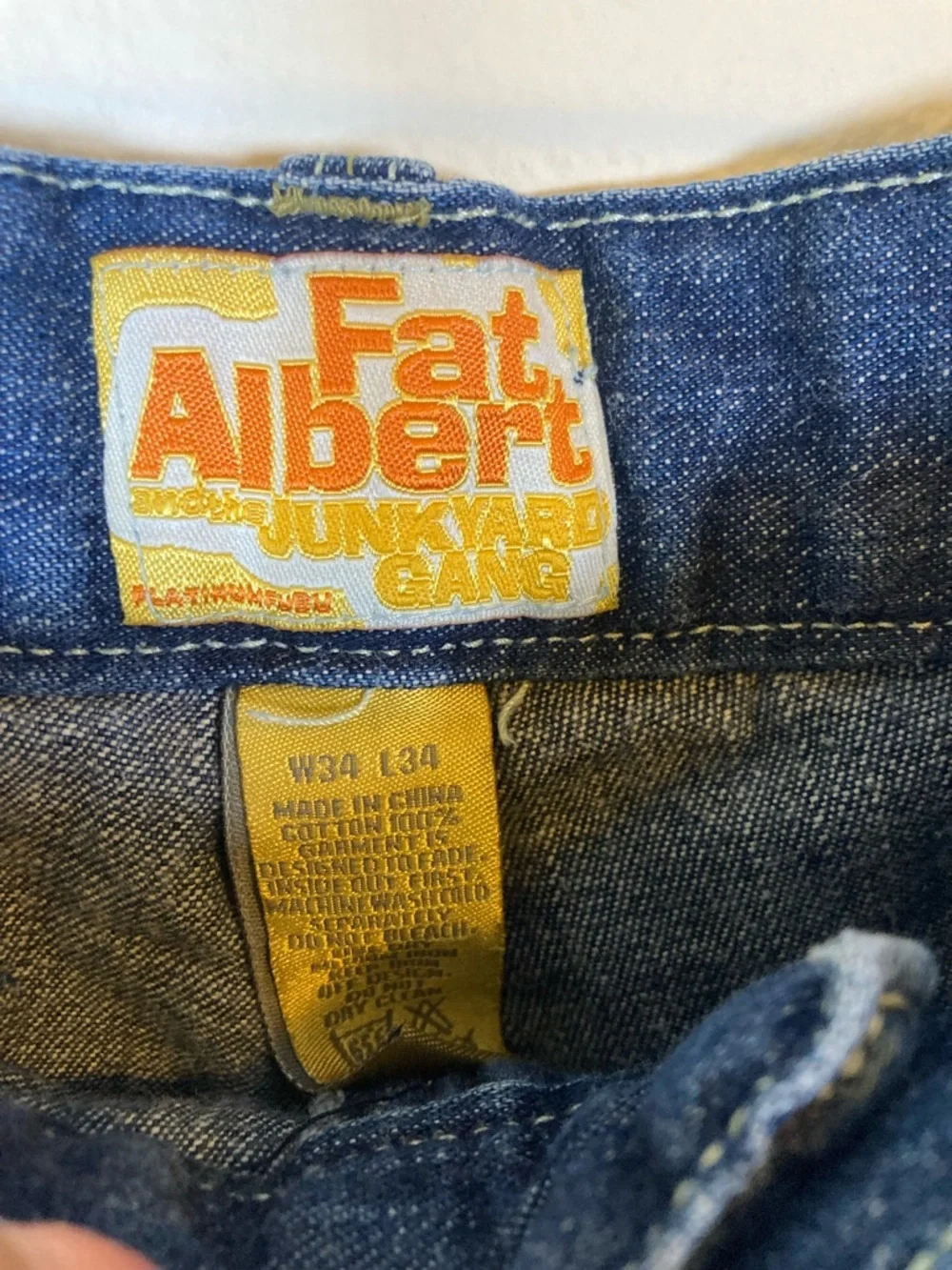 Vintage Platinum FUBU Fat Albert Junkyard Gang Baggy Jeans 34x34 Y2K